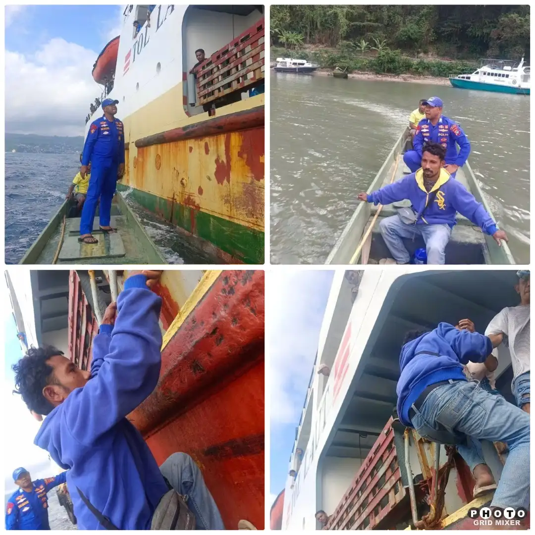Tertinggal KM Sabuk Nusantara, Warga Disusul Polairud dengan Longboat hingga ke Tengah Laut